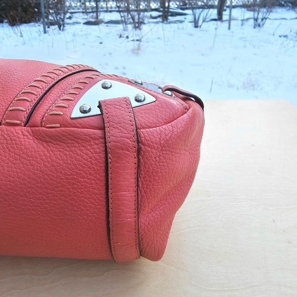Cromia Womens Pink Pebble Leather Shoulder Bag, Made in Italy, Pre-owned - Picture 10 of 16